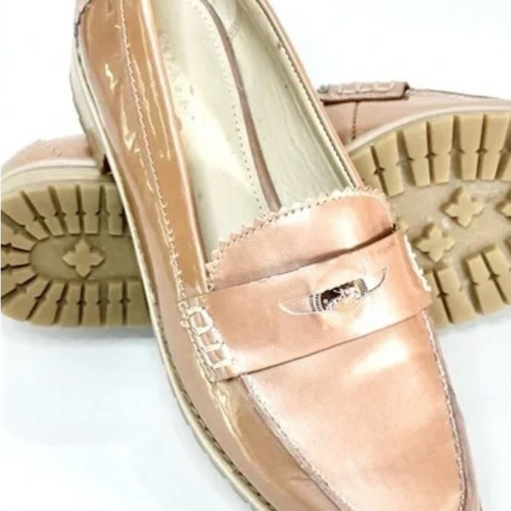 Coach Women's Shiny Rose Gold loafers